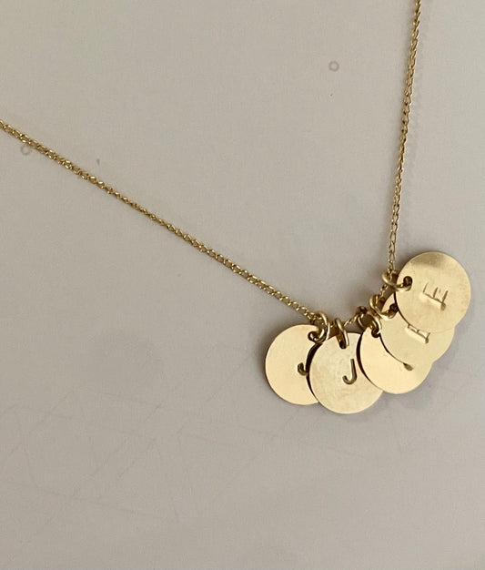 Gold Filled Hand Stamped Initial Necklace