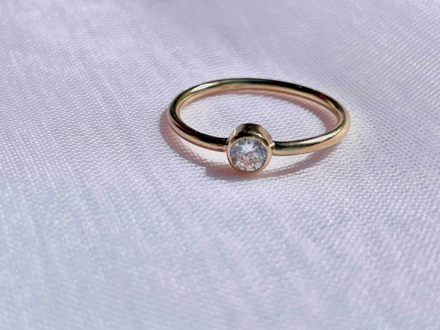 Solitaire Cz Stacking Ring