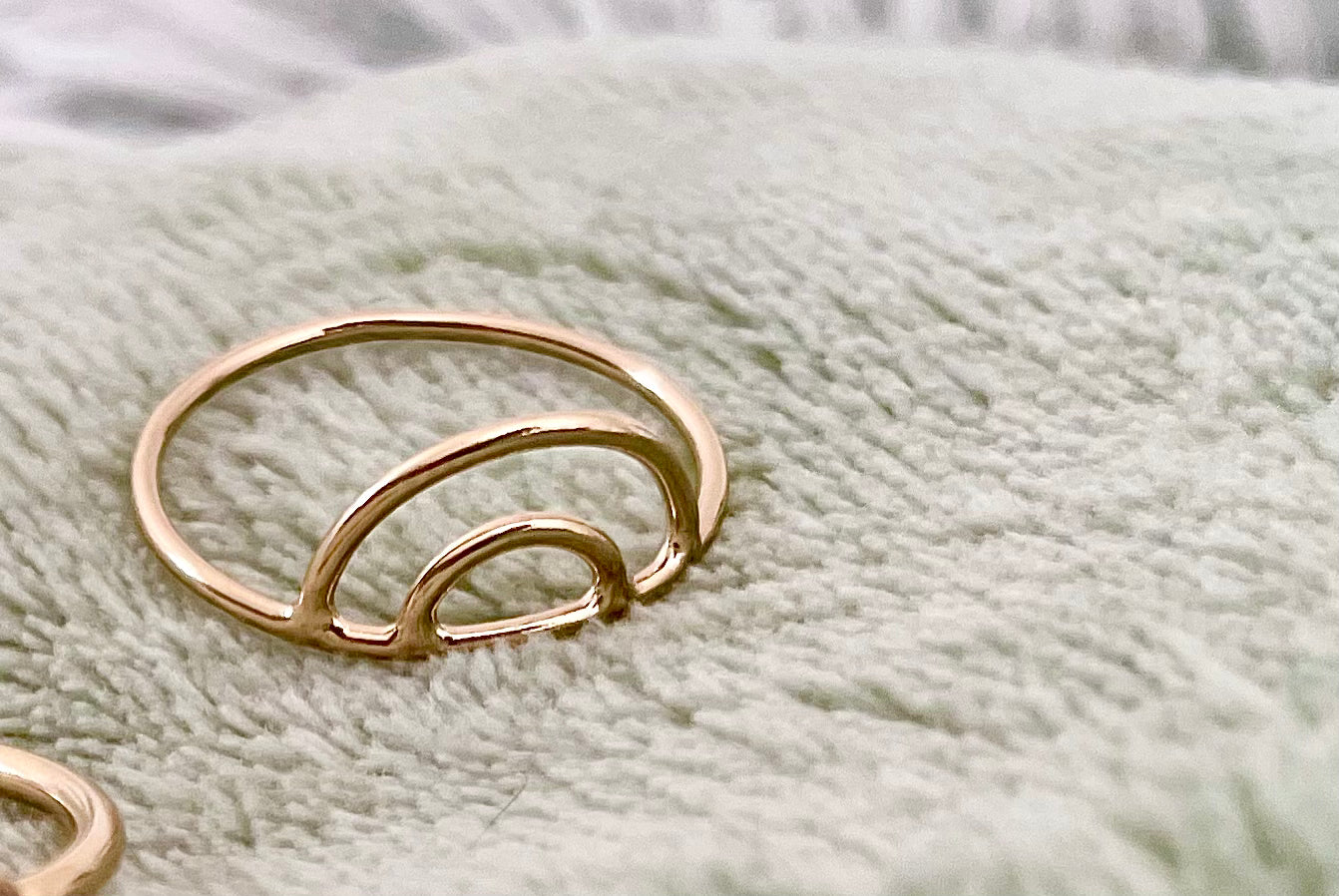 Double Arch Rainbow Stacking Ring 14kt Gold Filled Size 7